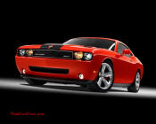 New Dodge Challenger, 6.1 V8 Hemi, 425 crank horsepower, 420 crank foot pounds of torque. SRT8