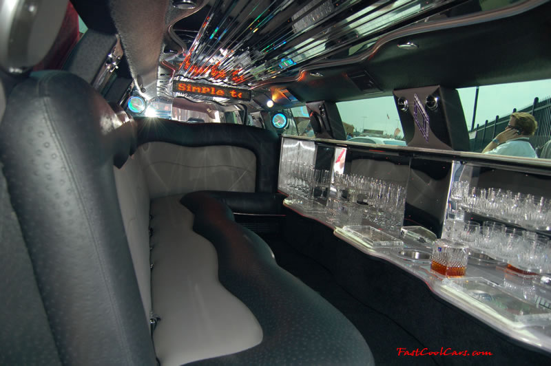Pimped out ride, Pimp my ride with exotic interior coverings  and luxury galore in this limo Hummer.