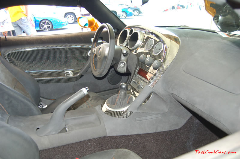Pimped out ride, a Pontiac Solstice prototype, turbo charged, high horsepower. Check out all the carbon fiber pieces.