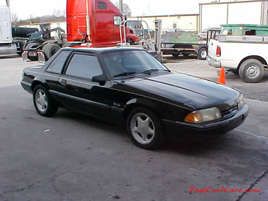 Right front angle pic of 1991 LX Mustang coupe, 5.0 - 5 speed