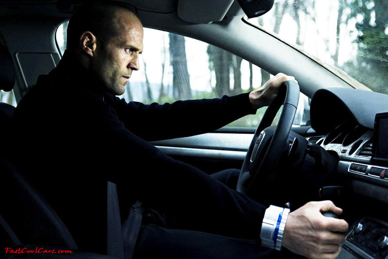 Transporter 3, with one fast cool Audi car. Driving with his special bracelet on.