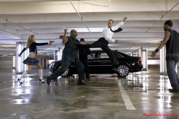 Transporter 3, with one fast cool Audi car. Taking care of yourself.