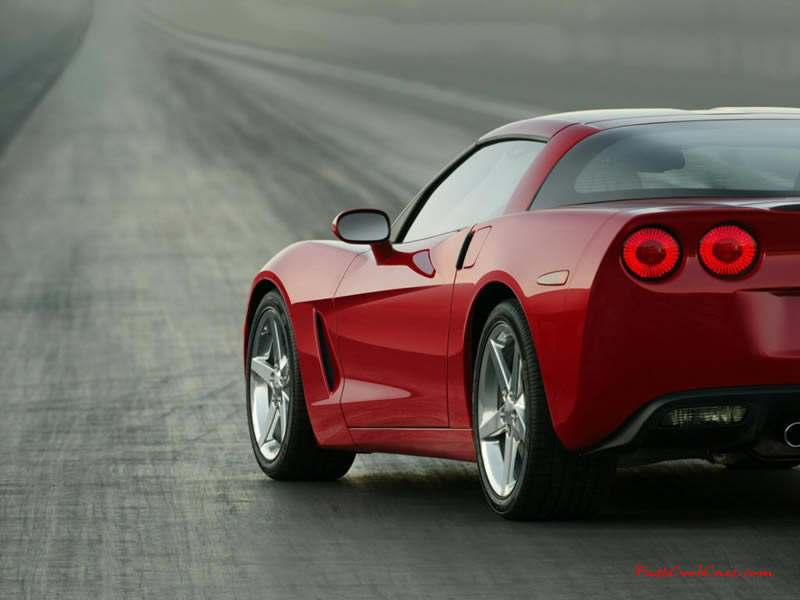 C6 Corvette left side from rear with road in background