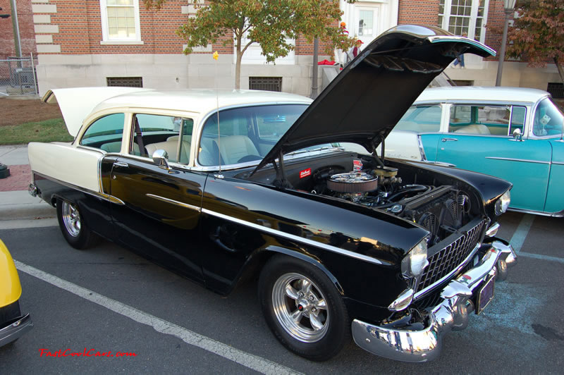 Dalton, GA - Cruise in, car show, Fast Cool Cars here on October 14 - Two door classic Chevrolet in black and white two tone.