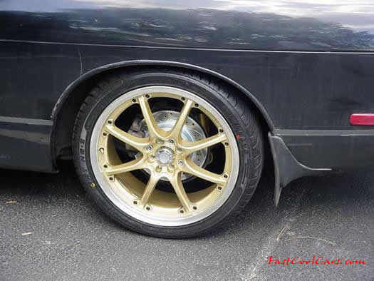 1991 Nissan 240SX nice custom wheels, 18 inch wheels, with 225/40/18 tires.